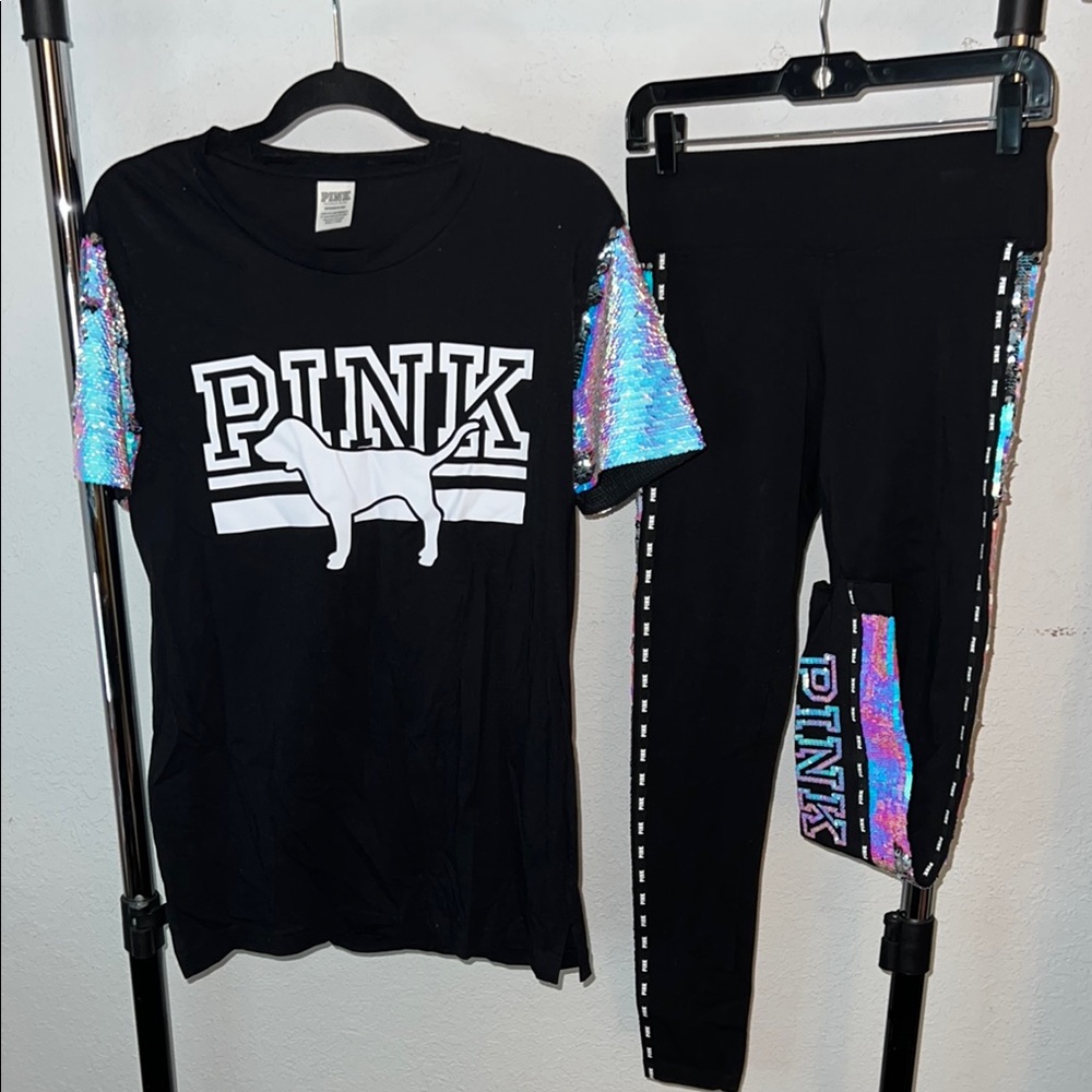 Victoria's Secret PINK Black Sequin Set